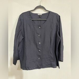 Marc ware 100% Linen XL box minimalist gray top NWT